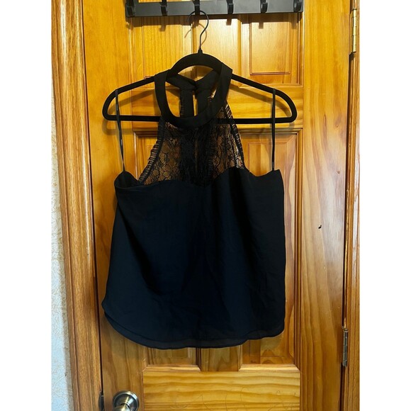 Black Lace Halter Neck Top - Picture 1 of 5